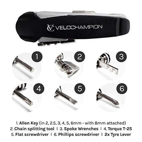 VeloChampion Bike „Gooj“ Multi-18-Tool mit Kettennieter und Tasche – Fahrrad-Kombiwerkzeug 18 MultiTool - 5