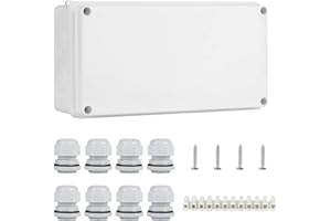 COOLWEST IP65 Waterproof Junction Box Large ABS Electrical Box Outdoor Cable Connector,White(200x100x70mm)