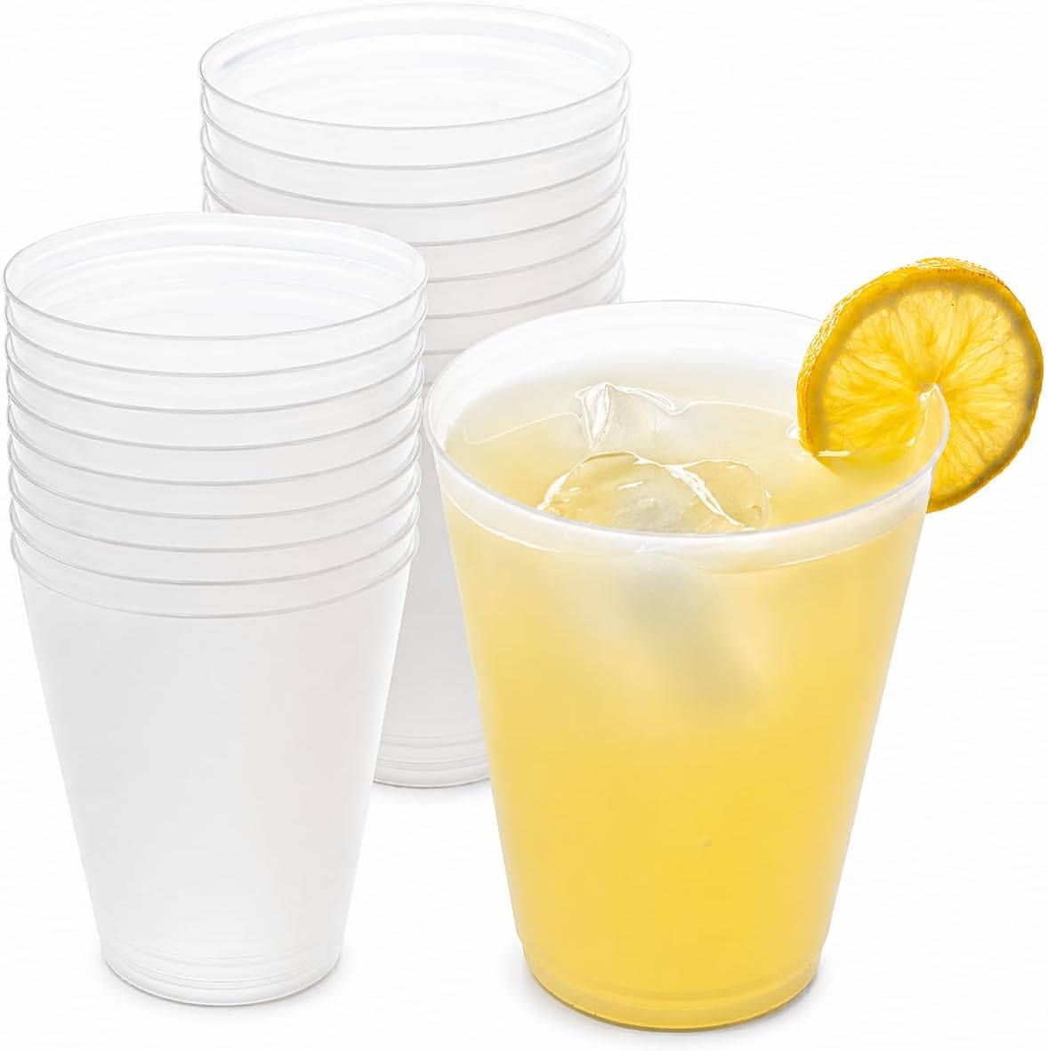 ZENIC | 25 Vasos Desechables de Plastico Duro | 480 ml | Reutilizables | Resistentes y Duraderos Aptos para lavavajillas | Ideales para Fiestas y Eventos | Sin BPA