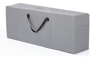 ‎HOBERG Hoberg Auflagentasche | Aufbewahrungstasche für Gartenauflagen, Polster & Kissen | Reißfeste Schutzhülle mit Tragegriffen | Aus grauem 600D-Oxford-Polyester - wetterfest & UV-beständig [130x50x32cm]