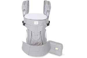SONARIN Mochila portabebé Convertible Premium,Ergonómica,capucha de dormir,para recién nacidos y bebés(3-48 meses),carga máxima 20 kg,Soporte para la Cabeza,Marsupio portabebé(Gris)