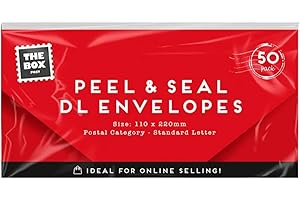 POP White Envelopes DL 50 Pack - 80gsm Letter Peel and Seal - Strong Envelopes for Business, Office, Home, Cards, and Everyday Mailing