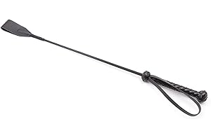 Chenyesun Frusta per Cavallo con Pelle PU, frustino Unisex con Manico in Pelle, Equitazione Cavallo Crop,Fruste e Frustini Equitazione