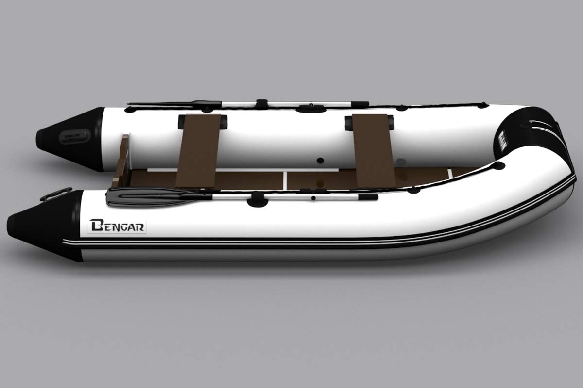Bengar-B-360-cm-Schlauchboot-Boot-Angelboot-weischwarz-mit-Holzboden-Baron