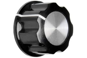 Supertool Potentiometerknöpfe für 6 mm Schaft, Aluminium-Kappe, 5 Stück