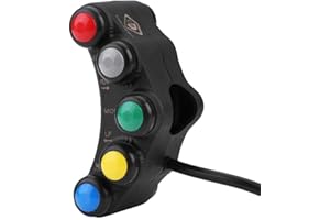 AKOZON Pulsantiera Moto, 22mm Universale Interruttore Manubrio Impermeabile 12V Devioluci Multifunzionale Clacson, Fendinebbia, Fari Anteriori, Indicatori Direzione Interruttore Luce On Off