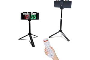 Ousmile Tableau d'affichage électronique Portable, Tableau de Score avec télécommande, Tableau de Score à Piles avec Boutons, Tableau de Comptage Numérique pour avec Support pour Jeux de Cour