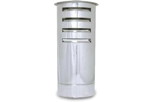 CAEXVEN Sombrerete Tubular en Acero Inoxidable - Serie Lisa y Helicoidal - 250 mm