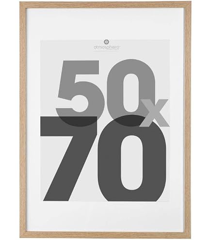 Cadre Photo Noir 60x80 Cm Avec Passe-Partout Blanc - Pour Photo 50x70 Cm Frames By Post