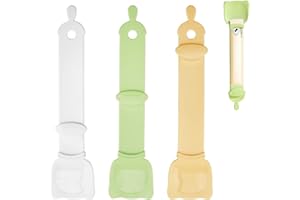 cxxtkcxxlc 3 Stück Löffel Katzenfutter Löffel, Katzenstreifen Quetschlöffel Feeder, Ideal für Flüssignahrung, Snacks und Katzenriegel(Grün, Gelb und Weiß)