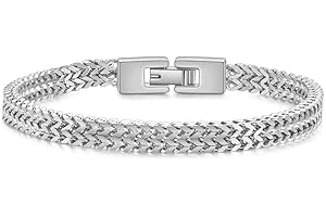 JSNOM Bracciale Uomo Acciaio Argento: Bracciali Nero Oro Acciao Inossidabile, Gioielli Regalo Braccialetto per Natale San Valentino Compleanno per Lui Uomo