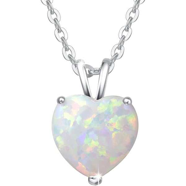 Moonlight Collana Con Pendente A Goccia In Argento 925 E Opale Creato - Gioiello Donna Placcato Oro Bianco