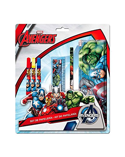 Los Vengadores Astro Europa - Set papeleria Estuche metalico Marvel 6pz - 8422535876622