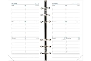 Quo Vadis - Recharge Organiseur - 2024-2025 - Timer 17 Horizontal - Semainier Horizontal - Français - 16 mois de septembre à décembre - 10x17 cm - Papier Clairefontaine blanc - Fabrication française