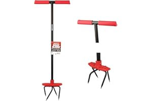 Venteo - ROOTSLAYER - Griffe de jardin a rotation en acier trempé durable avec repose pied