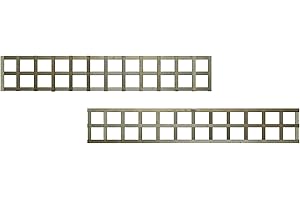 PREMIER GARDEN SUPPLIES Premier Flat 6x1ft (W: 6ft x H: 1ft) Frameless Rough-Sawn Square Trellis Pressure-Treated Garden Panel with 100-120mm Squares Fence Topper/Wall Art Width 1828mm x Height: 300mm