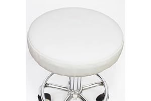 Rr tianshi Fundas redondas para taburetes de piel sintética impermeable, protector de silla elástica, funda para taburete de bar para salón, hotel, bar, oficina (2 unidades - 40 cm, blanco)