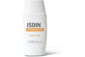 ISDIN FotoUltra100 Active Unify SPF 50+ (50ml) | Crema Solare Viso con Triplice Azione Depigmentante | Schiarisce e Uniforma l'Incarnato | Uso Quotidiano