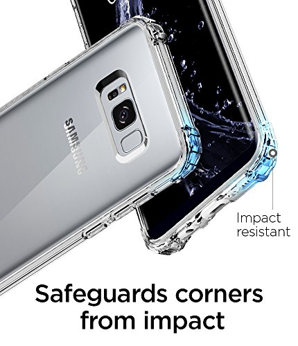 Spigen Crystal Shell - Carcasa para Samsung Galaxy S8  2017  con panel trasero transparente y esquinas reforzadas en TPU  poliuretano termopl  stico 
