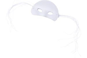 BE CREATIVE Creation Station from Artstraws - Juego de máscaras para media cara con elástico, 10 unidades, color blanco