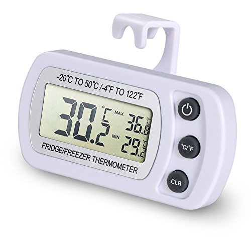 NexGadget Kühlschrank Thermometer, Thermometer für Kühlschrank Freezers, Digital-LCD Temperaturmonitor, Messe Ranking von -20 bis50 C (-4 to 122 F) mit hocher Genauigkei, Perfekt für Haushalt&Restaurants& Bars&Cafes