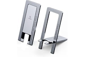 Hagibis Handyständer für Schreibtisch, Aluminium Faltbarer Telefonständer, verstellbar, tragbar, ultradünn für iPhone Pro Max X SE XR 8 Plus Samsung iPad Tablet (Grau)