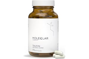 ‎MOLEQLAR MoleQlar Taurin Kapseln 90 Stück - 3000mg hochreines L-Taurin pro Portion - Verantwortungsvolle Herstellung aus Fermentation - vegan, hochrein, GMO-frei
