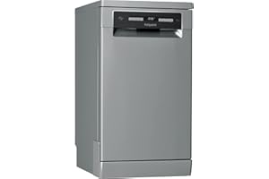 Hotpoint HSFO 3T223 W X UK N Freestanding Slimline Dishwasher, 10 Place Settings, 9 Programs, Stainless Steel