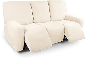 ZEAINK Funda de Sillón Relax Reclinable Elástica 1/2/3 Plaza , Jacquard Funda Reclinable 4/6/8 Piezas con Bolsillos Laterales, Antideslizante Extraíbles y Lavables Fundas Reclinable Protector ( Color : #6 ,