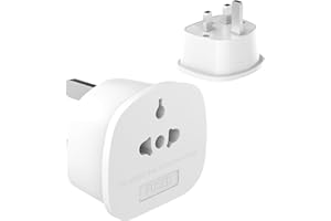 LOYDIA 1 Pack European to UK Plug Adaptor, US to UK Travel Plug Adapter with 13A Fuse for USA, EU, Australia, Thailand, Canada, Japan and More (Type A, B, C, I, E, F, L)