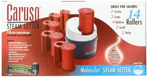 Caruso Professional Molecular Steam Hairsetter Pro Traveler 14 Rollers Create - US 110 VOLT - TRANSFORMER REQUIRED FOR INTERNATIONAL USE