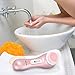KINGDOMCARES Ultrasonic Waterproof Facial Cleansing Brush Rechargeable Exfoliating Microdermabrasion Face Brush Deep Cleaning Skin and Body Scrubbing Facial Massager with 3 Speeds 2 Brush Heads Pink
