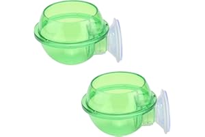 Smavles Reptile Feeder 2 Stück Reptilien Näpfe Wassernapf Reptilien Klein,mit Saugnapf,Anti-Escape-Schale für Schildkröte, Skorpion, Eidechse, Krabben, Haustierbedarf