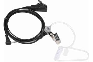 TANGXI Auriculares de Tubo acústico de 1 Pin de 2.5 mm para Walkie Talkie Micrófono de línea Incorporado Micrófono, Kit de Audio de Auricular de Tubo de Bobina acústica para Motorola Cobra Talkabout