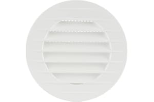 MKK 17969 - Griglia di aerazione per esterni con zanzariera, 60 70 80 90 100 120 125 150 mm, colore: Bianco/Grigio/Marrone, bianco, Ø 125 mm