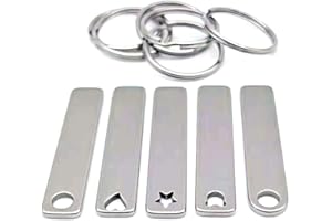 CHUANGOU Portachiavi vuoto-portachiavi rettangolare con anelli portachiavi in ​​metallo-set portachiavi, per portachiavi fai da te