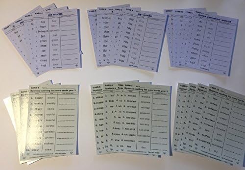 Common words spelling cards set, 24 cards, Common and More Common Words