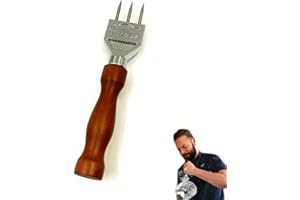 NA Tianyis Scalpello per Ghiaccio, Ghiaccio Tritato,Tritaghiaccio, Ice Pick 3 Denti con Manico in Legno, Cippatrice per Il Ghiaccio 304 in Acciaio Inox a Tre Punte per Cocktail Barista