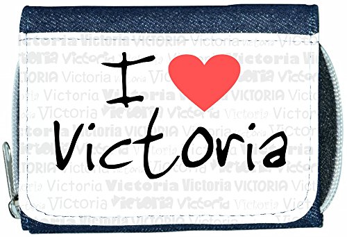 TeeTreeDesignsI Love Heart Victoria Denim Wallet
