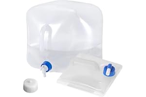 Wisebom Almacenamiento de Agua Plegable 10L, Tanque de Agua con Grifo Tapa y Asa sin BPA, Bidón Contenedor de Agua Portátil Depósito de Agua para Camping Senderismo Picnic