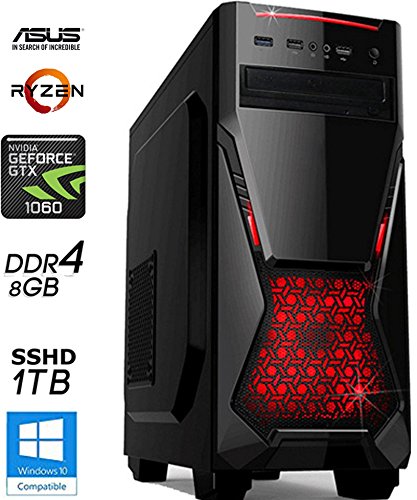SNOGARD Gaming PC | Intel Core i3-6100, Nvidia Geforce GTX1050, 8GB DDR4 RAM, 240GB SSD + CD/DVD-Rewriter | Gamer PC Komplett System | Custom PC Gaming Desktop Computer | Spiele Computer