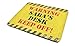 Price comparison product image 'Warning Saba's Desk, Keep Off!', Personalised Name, Mouse Mat, Humorous Yellow Distressed Warning Sign Design, Size 230mm x 180mm x 5mm.