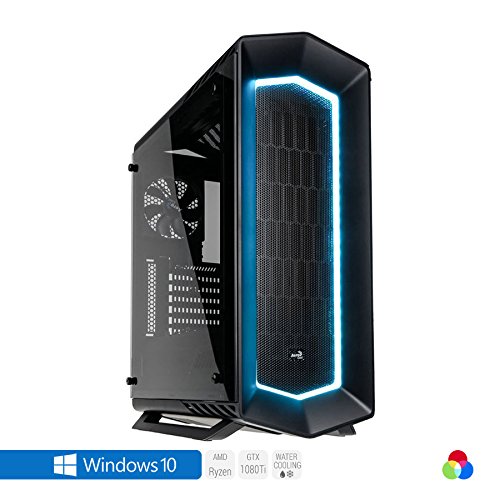 Sedatech Ultimate Gaming PC AMD Ryzen 7 1800X 8x 3.6GHz (max 4.2Ghz), Geforce GTX 1080Ti 11Gb, 64 Gb RAM DDR4 3000 Mhz, 3 TB HDD, 1 TB SSD, USB 3.1, HDMI2.0, 4K Grafik Aulösung, DirectX 12, VR Ready, 80+ Netzteil. Rechner mit Windows 10 64 Bit