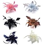 Bride Boutique Wedding Races Prom Feather & Net Flower Design Hair Comb Fascinator