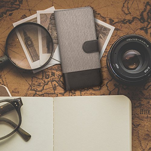 kwmobile HÃ¼lle fÃ¼r Nokia 3 - Wallet Case Handy SchutzhÃ¼lle Kunstleder - Handycover KlapphÃ¼lle mit Kartenfach und StÃ¤nder Grau Schwarz