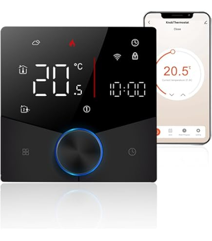Slimme WiFi Thermostaat Vloerverwarming - App Bediening Tuya Google Home Zwart