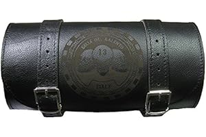 Selle del Salento Barilotto borsa moto in pelle 20x10 incisione teschio shull porta attrezzi bikebag Satteltasche compatibile harley devindson moto guzzi triumph
