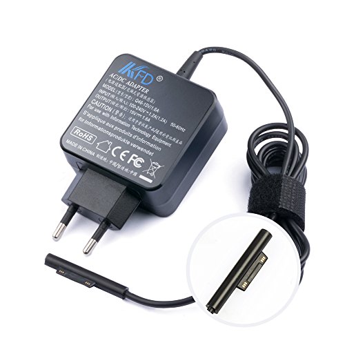 KFD 15V 1,6A Stecker Netzteil Surface Ladekabel Ladegerät für Microsoft Surface pro 4, Surface pro 4, surface pro4 M3 (Core M) - 24W, Microsoft Pro 4 Modell 1735, Microsoft Surface 4 Reiseadapter