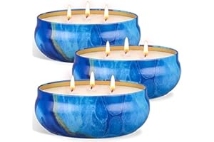 OFUN 55OZ Citronella Candle Outdoor Large, 3 x 18.5OZ Scented Candles Gift Set, Natural Soy Wax Candle 300 Hour Burn for Outdoors, Indoors, Home, Garden, Patio, Camping