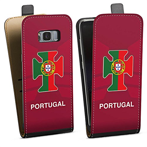 Samsung Galaxy S8 Tasche Hülle Flip Case Portugal Em Trikot Fussball Football